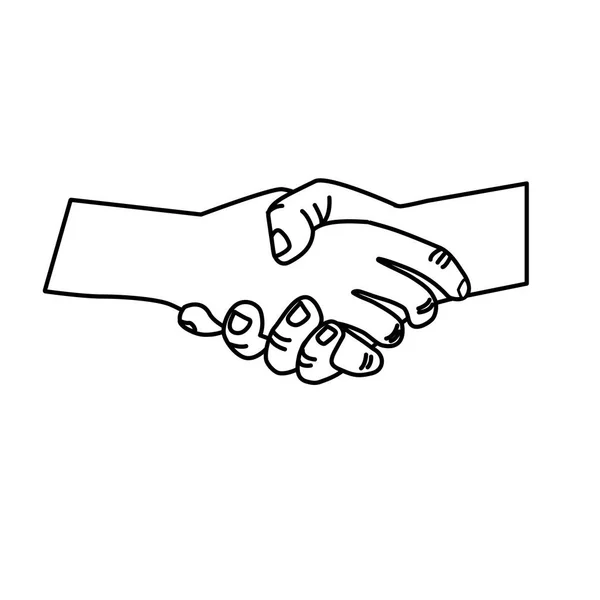 线好的手在一起像友谊符号 矢量插图 — 图库矢量图片