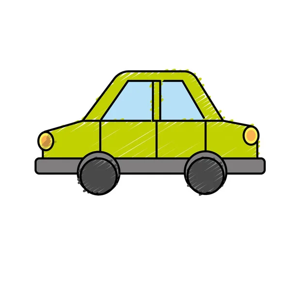 Auto Design Bis Transport Mit Reifen Und Türen Vektor Illustration — Stockvektor