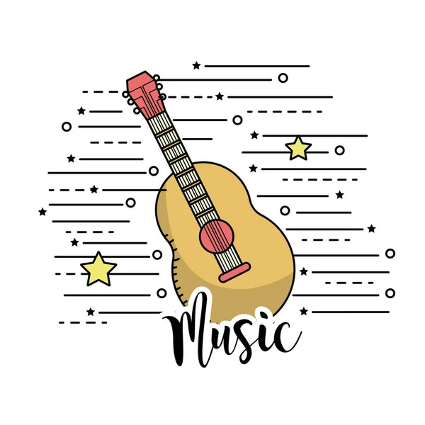 Guitarra Instrumento Musical Para Tocar Música Vetor Ilustração — Vetor de Stock