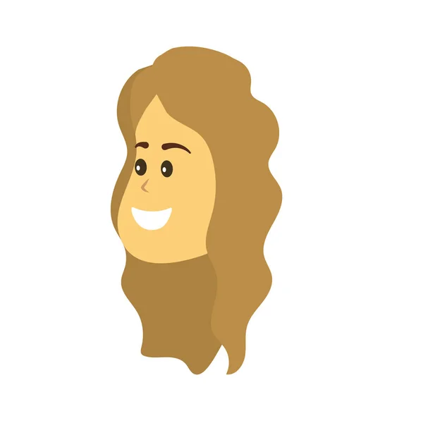 Cara Mujer Avatar Con Diseño Peinado Vector Ilusración — Vector de stock