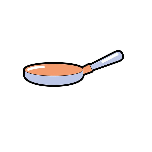 Frying Pan Kitchen Utensil Object Cuisine Vector Illustration — Stock Vector
