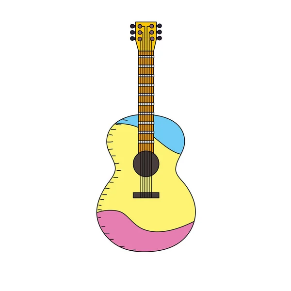 Acoustic Guitar Play Music Instrument Vector Illustration — Stock Vector
