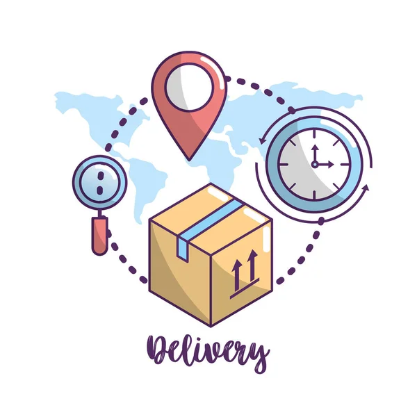 Delivery Transportation Service Package Order Vector Illustration — Stock Vector