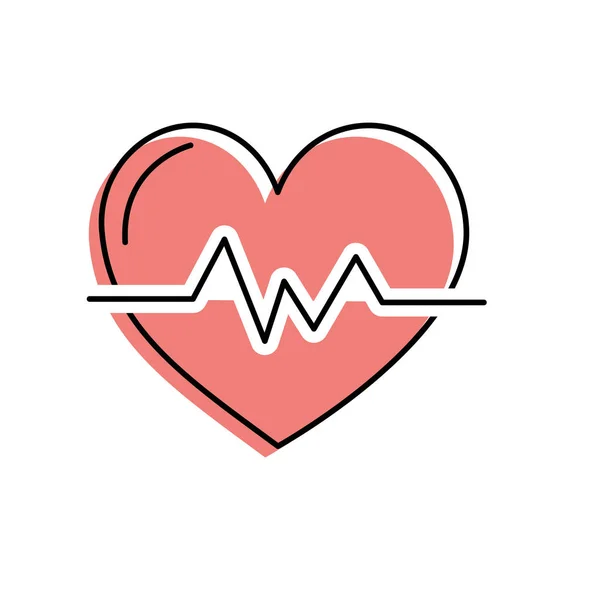 心臓のリズムを知っているへのハートビートと周波数ベクトル イラスト — ストックベクタ