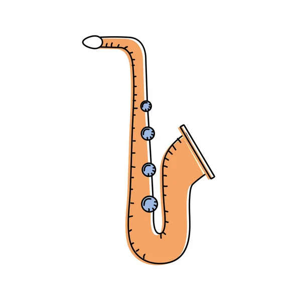 Саксофонный Музыкальный Инструмент Воспроизведения Музыкальных Векторных Иллюстраций — стоковый вектор