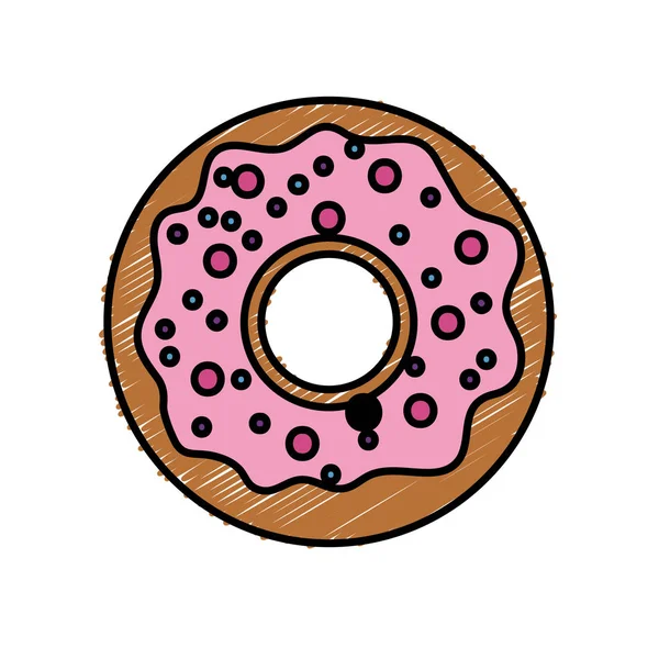 Delicioso Doce Donut Padaria Lanche Ilustração Vetorial —  Vetores de Stock