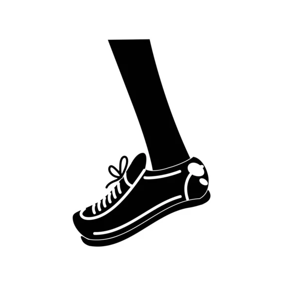 スポーツ スニーカー実践運動ベクトル図の輪郭の脚 — ストックベクタ