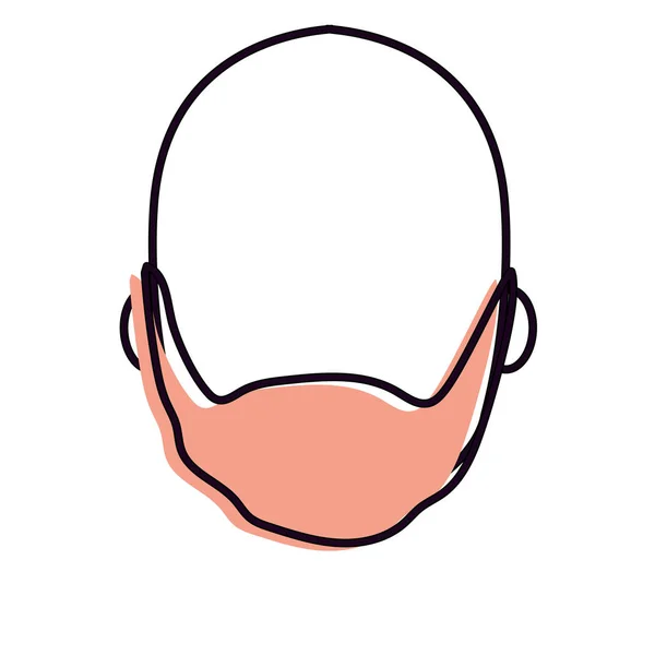 Nice Man Face Beard Bald Vector Illustration — Stock Vector