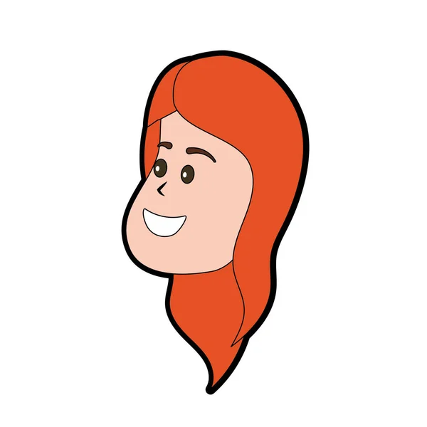 Аватар Женщина Лицо Прической Дизайн Вектор Иллюстрации — стоковый вектор