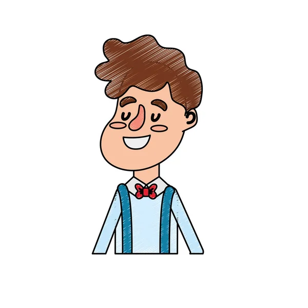 Hombre Feliz Con Peinado Traje Elegante Ilustración Vectorial — Vector de stock