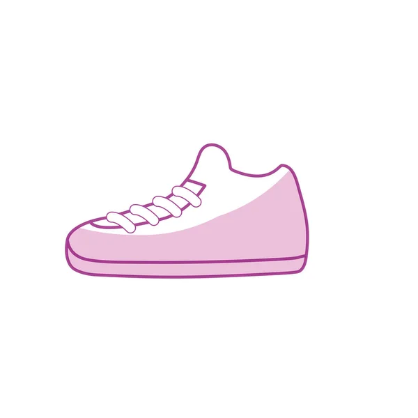 Sneakers Silhouette Élément Faire Exercice Avec Illustration Vectorielle Style Mode — Image vectorielle