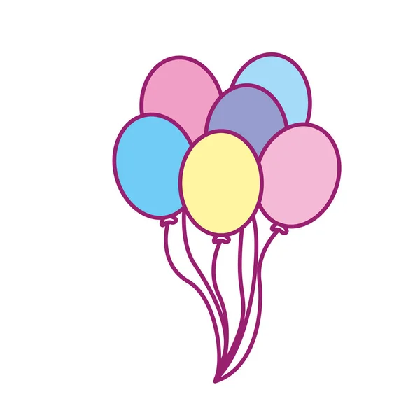 Ballonnen Partij Tot Gelukkige Verjaardag Decoratie Vectorillustratie — Stockvector