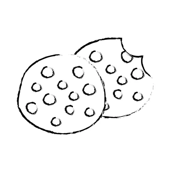 Ábra Finom Friss Cookie Pékség Snack Vektoros Illusztráció — Stock Vector