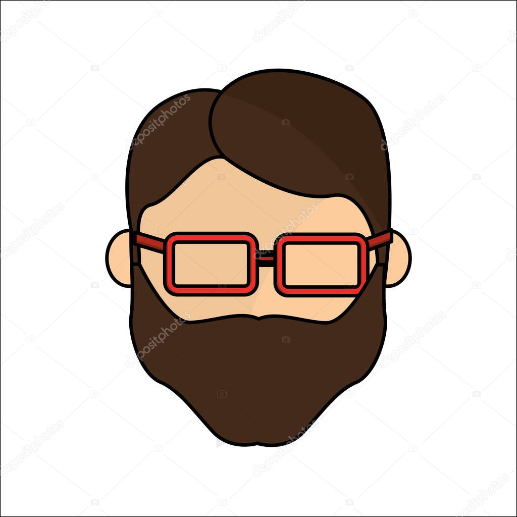 people, avatar face men with glasses icon, vector illustration design image