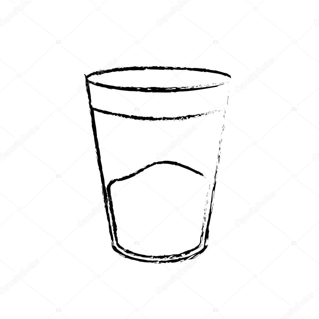 figure water glass to drink and fresh beverage vector illustration