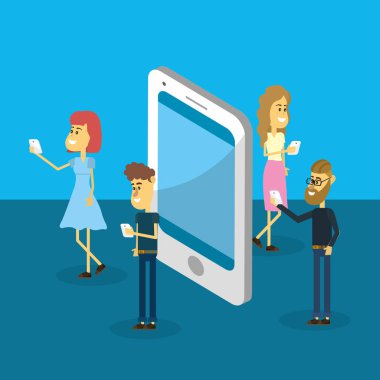 İnsanlar Medya bağlantı vektör çizim için sosyal comunication