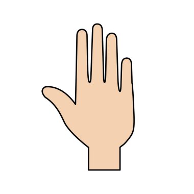 Palm el parmak üzerinde beyaz arka plan vektör çizim ile