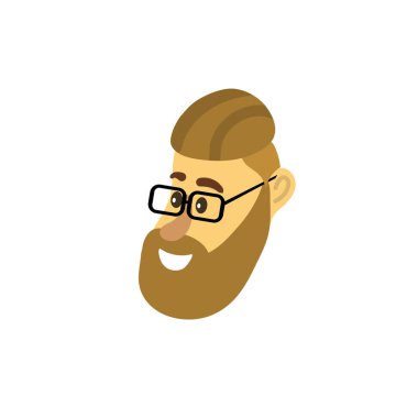 saç modeli tasarım vektör illüstrasyon ile avatar adam yüz