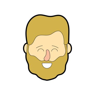 Avatar adam kafa saç modeli tasarımı ile illüstrasyon vektör