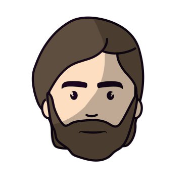 güzel bir yüz adam sakal ve saç modeli, illüstrasyon vektör