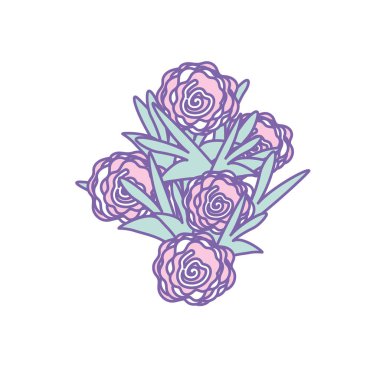 Güzellik buket çiçek yaprakları ile vektör çizim tasarım