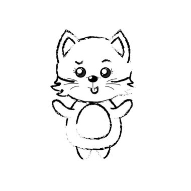 Şekil şirin kedi vahşi hayvan yüz ifade vektör çizim ile