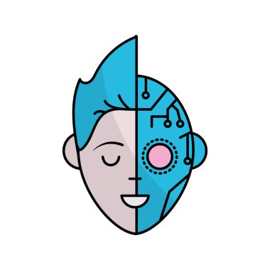 Arabirim bağlantısı sistem vektör illusration kafasından çocuk