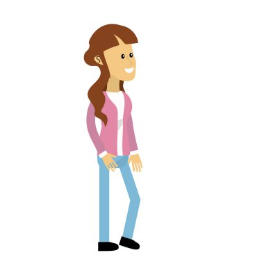 güzellik kadın saç modeli ve şık giyim, illüstrasyon vektör