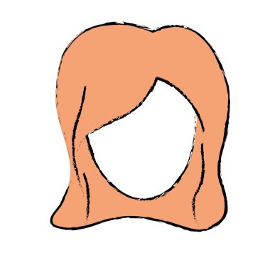 sevimli kadın yüz saç modeli, vektör çizim ile