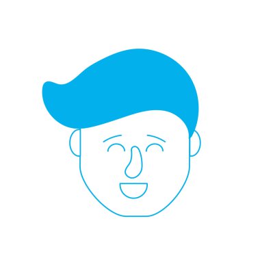 siluet avatar adam kafa saç modeli tasarımı ile illüstrasyon vektör