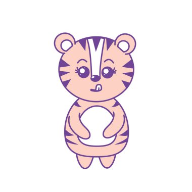 sevimli kaplan vahşi hayvan yüz ifade vektör çizim ile