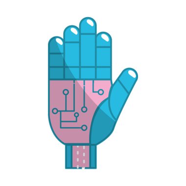 Devreler ve siber arabirimi bağlantı vektör çizim ile el