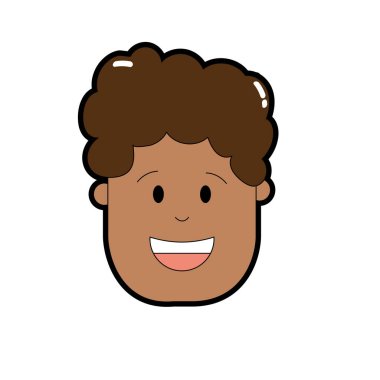 adam baş saç modeli tasarımı ile illüstrasyon vektör