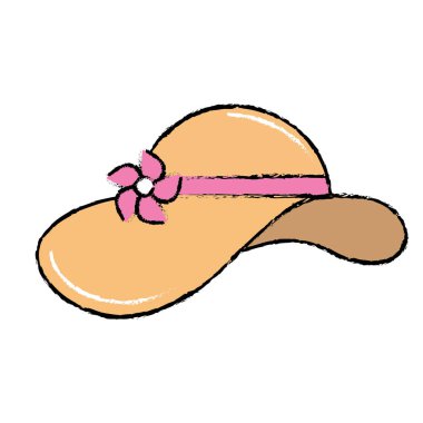 Plaj vektör çizim içinde olmak yaz şapka