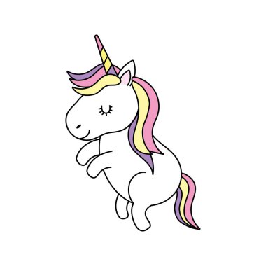 saç tasarım vektör çizim ile dans güzellik tek boynuzlu at