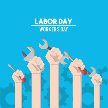 Amerikan İşçi Bayramı gelenek kutlama vektör çizim