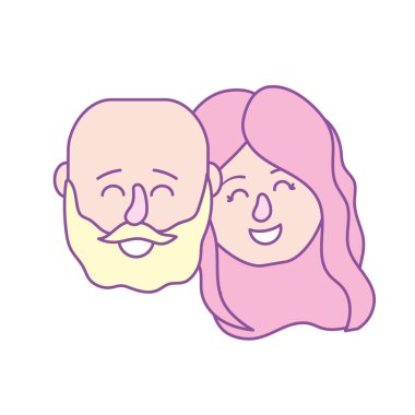 Avatar çift kafa saç modeli tasarımı ile illüstrasyon vektör