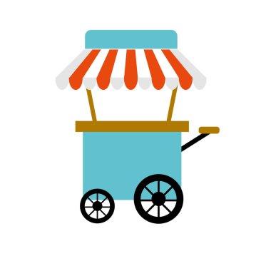 Lokanta araba lezzetli yemek, vektör çizim ile