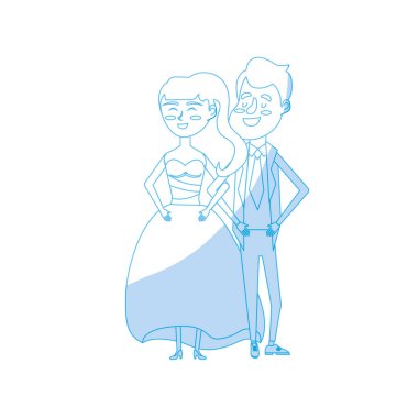 siluet mutlu çift birlikte ve romantik kutlama vektör çizim