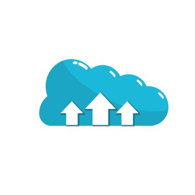 veri bağlantısı vektör çizim yukarı okları ile bulut