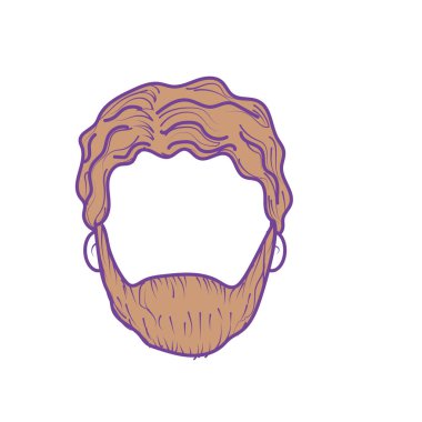 iyi adam yüz haistyle ve sakal, vektör çizim ile