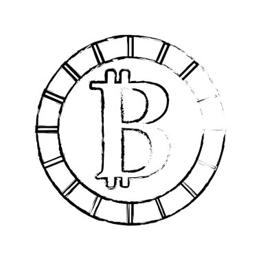 rakam dijital bitcoin Döviz Alım ve elektronik finansal, vektör çizim