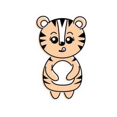 sevimli kaplan vahşi hayvan yüz ifade vektör çizim ile