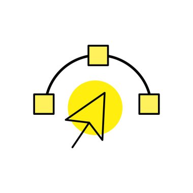 ok imleci düğümlerle görüntü vektör çizim tasarım