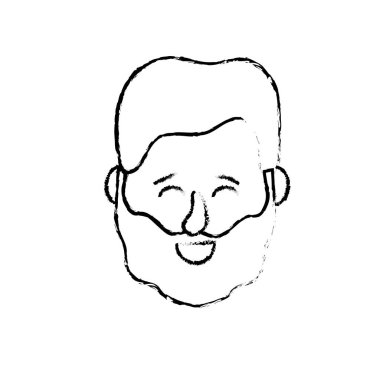 Avatar adam kafa saç modeli tasarım vektör çizim ile rakam