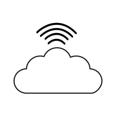 Şekil dijital bulut veri wifi bağlantı, vektör çizim