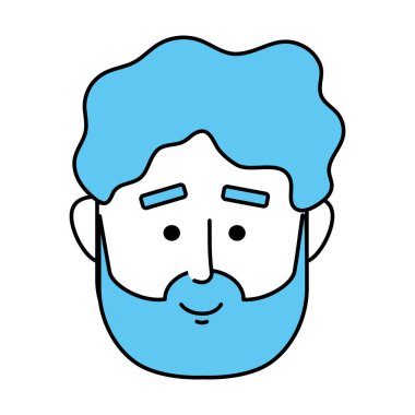 Adam yüz saç modeli tasarım vektör çizim ile