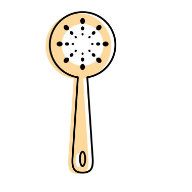 skimmer kitchen utensil object to cuisine vector illustration