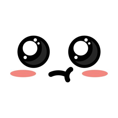 şirin kawaii güzel yüz gülümseme ve mutlu vektör çizim