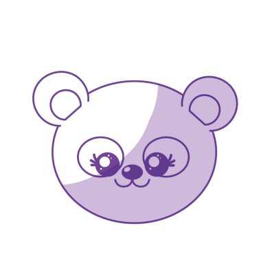 siluet sevimli vahşi hayvan yüz ifade vektör çizim ile